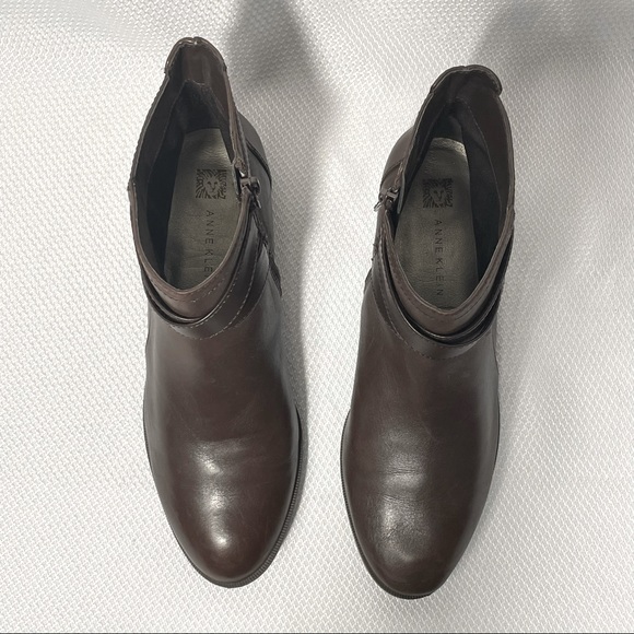 Ann Klein Flex Brown Leather Bootie Size 8 1/2 - Picture 5 of 8